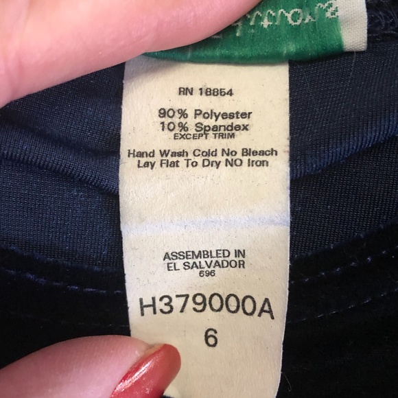 Rare Editions Navy Blue Velvet Velour Dress Floral Girls Size 6 - Picture 7 of 7